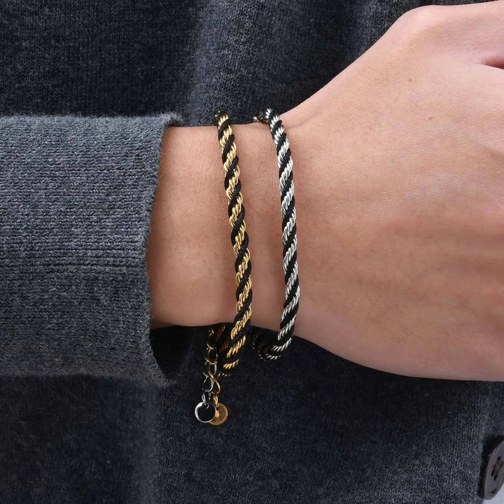 Onyx Twisted Rope Bracelet