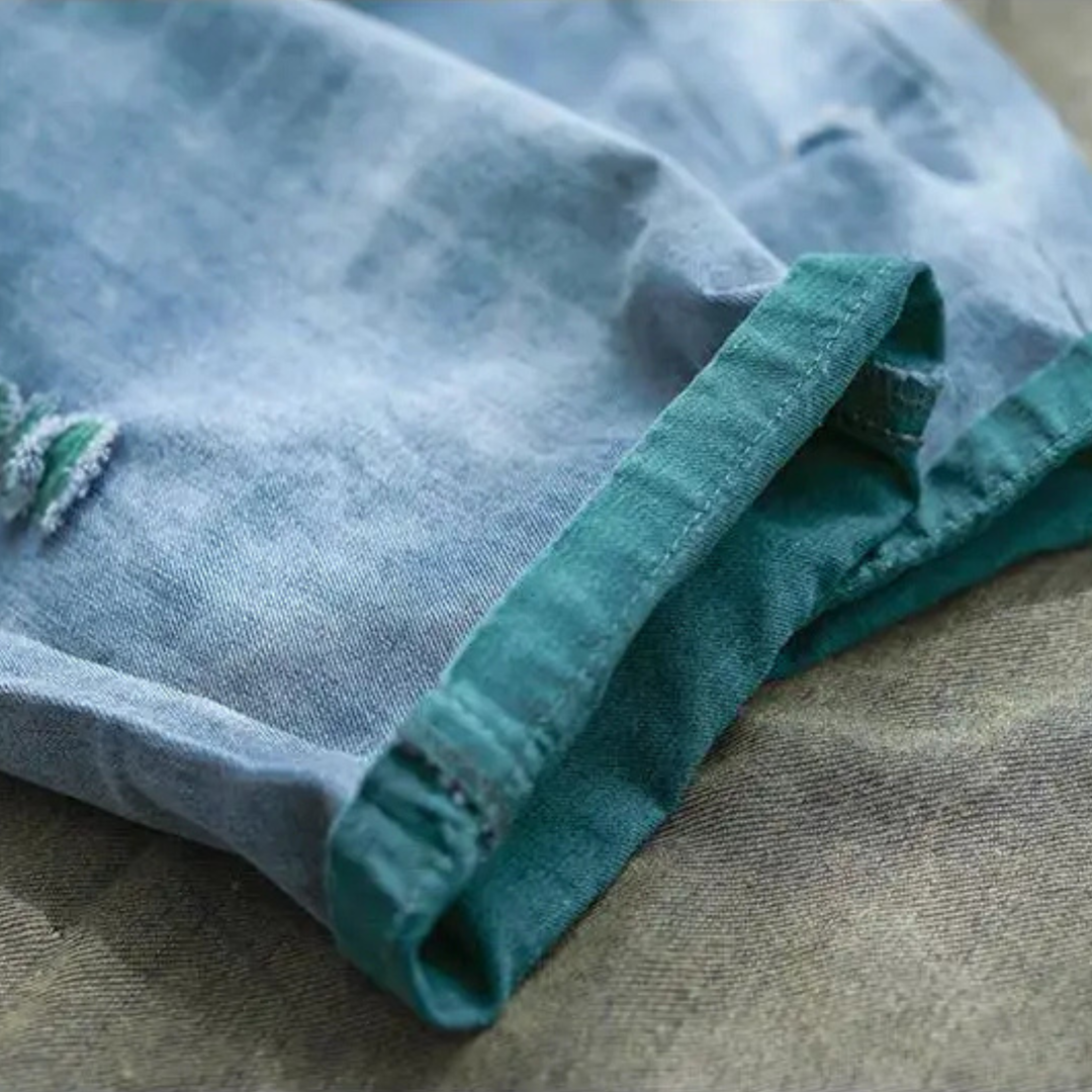 Contrast Denim Harem Pant