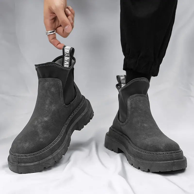 Distressed Suede Chelsea Boot