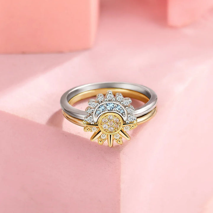 Celestial Harmony Sun & Moon Ring Set