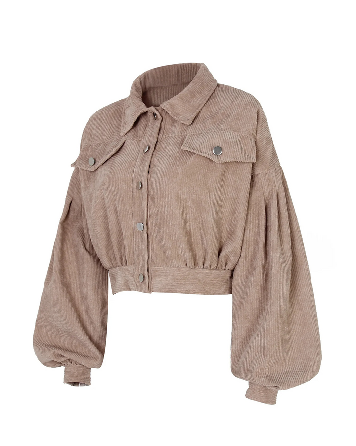 Velour Corduroy Cropped Jacket