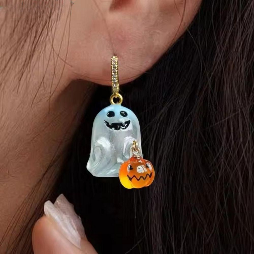 Jack-O’-Lantern Hoop Dangle Earrings