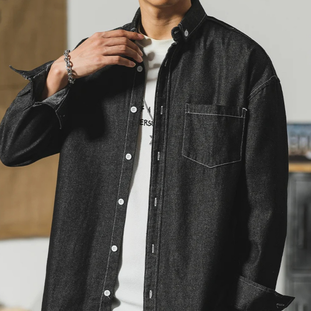 Off-Duty Denim Button-Up