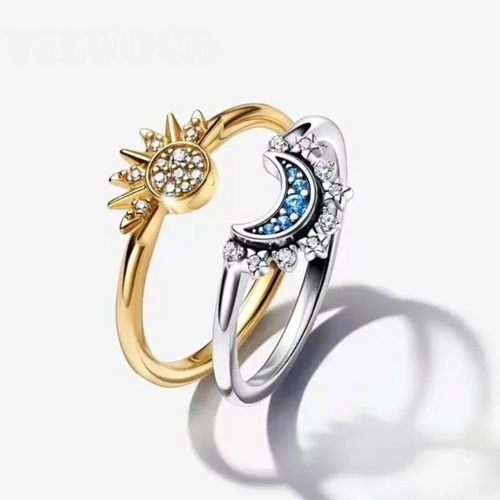 Celestial Harmony Sun & Moon Ring Set