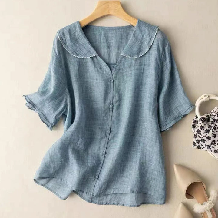 Willow Scallop Button-Up Shirt