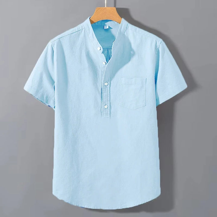 Castell Linen Mandarin Shirt