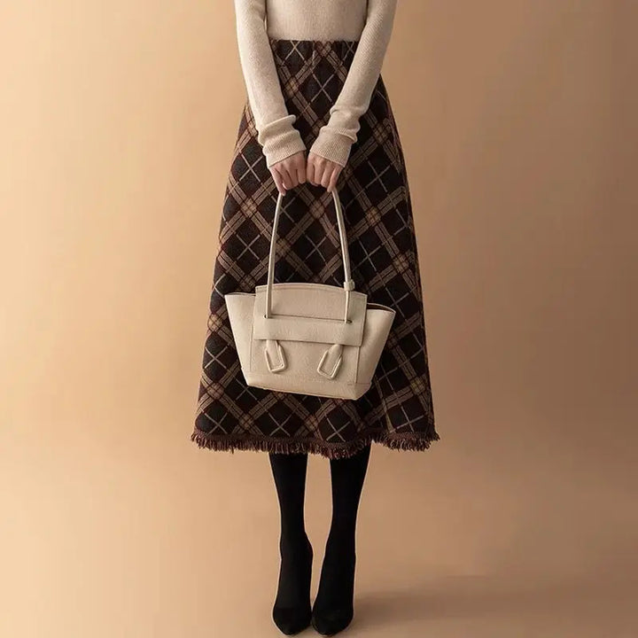 Heritage Plaid Midi Skirt