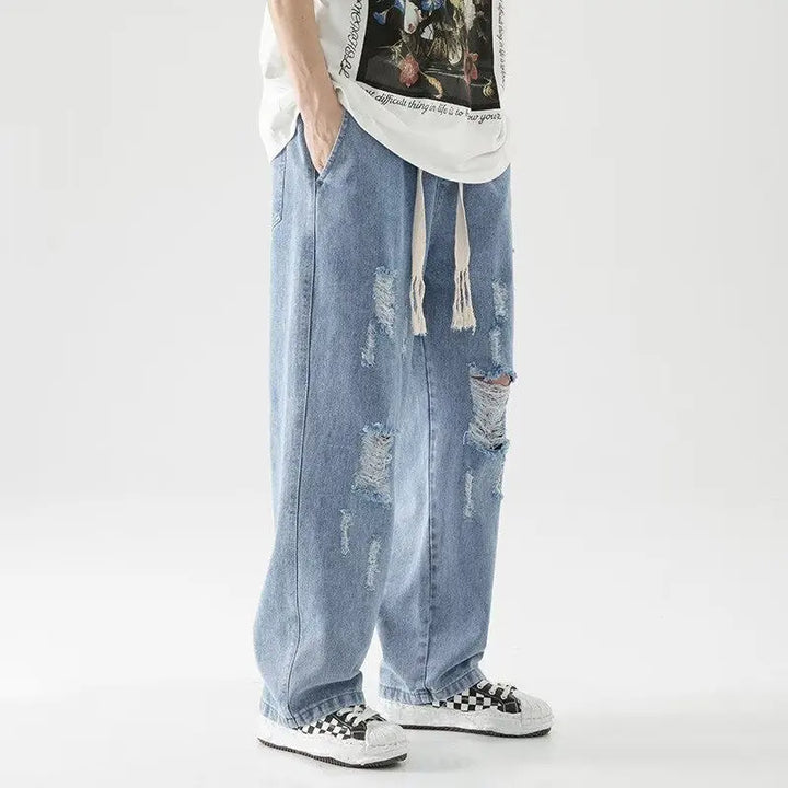 Riot Distressed Denim Jogger