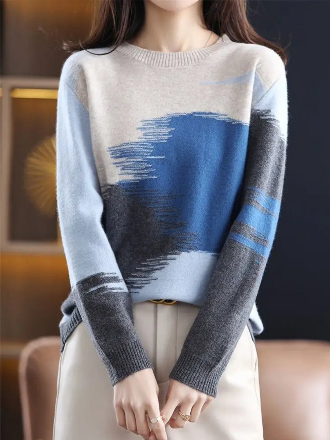 Brushstroke Knit Pullover