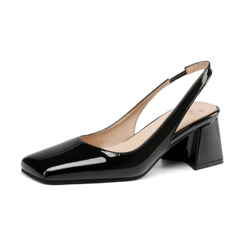 Vera Arc Gloss Slingback Heel