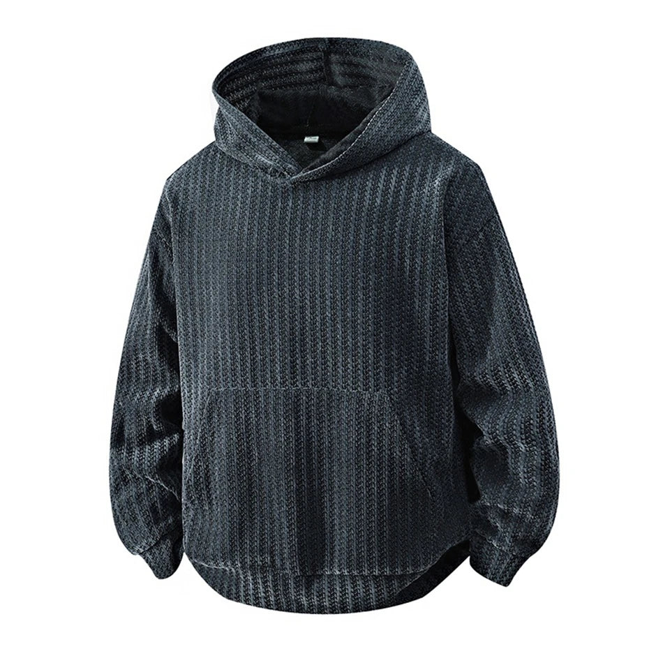 Carbon Ribbed Knit Hoodie