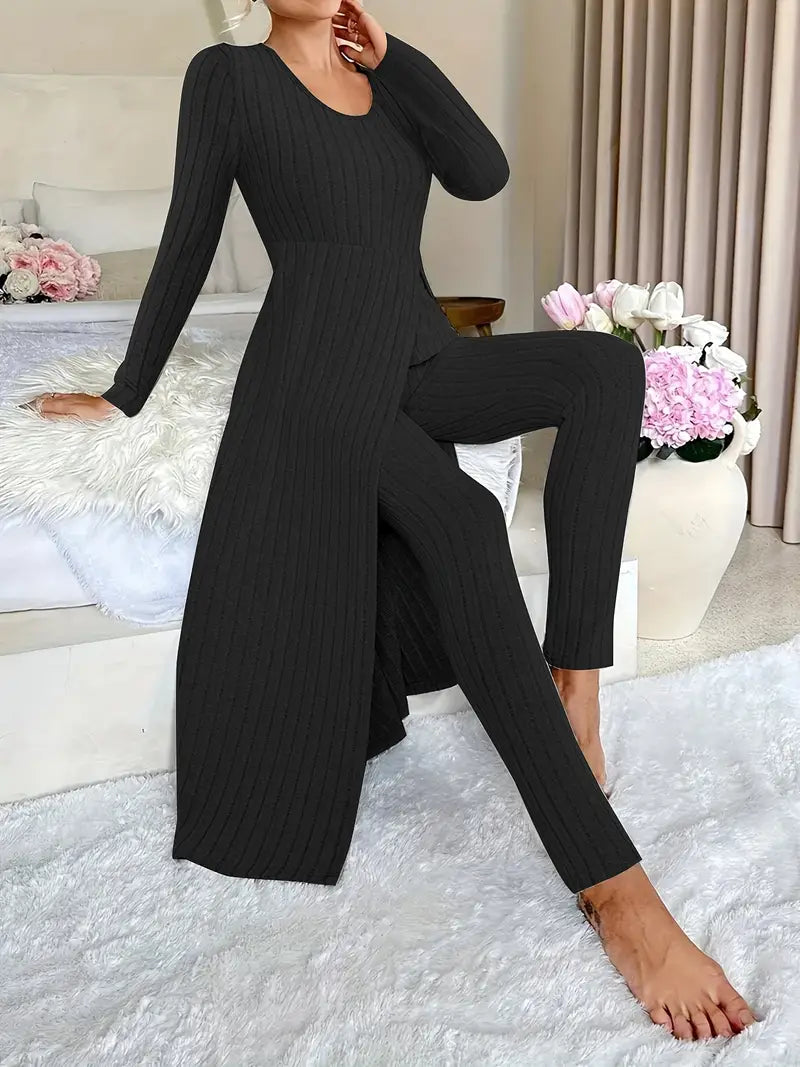 Camelia Ribbed Knit Lounge Set