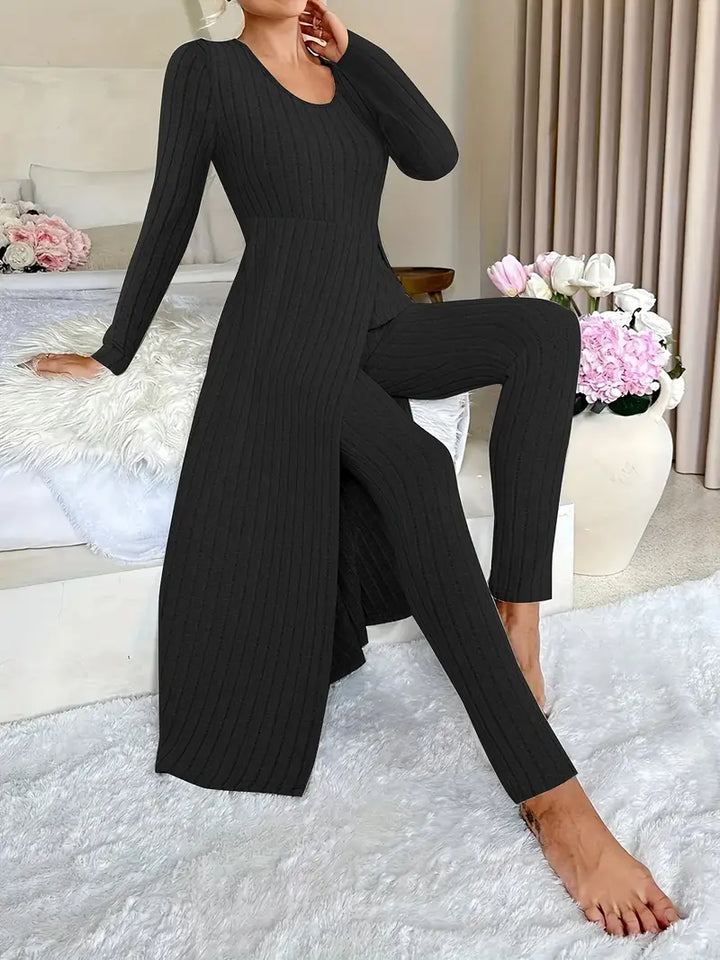 Camelia Ribbed Knit Lounge Set