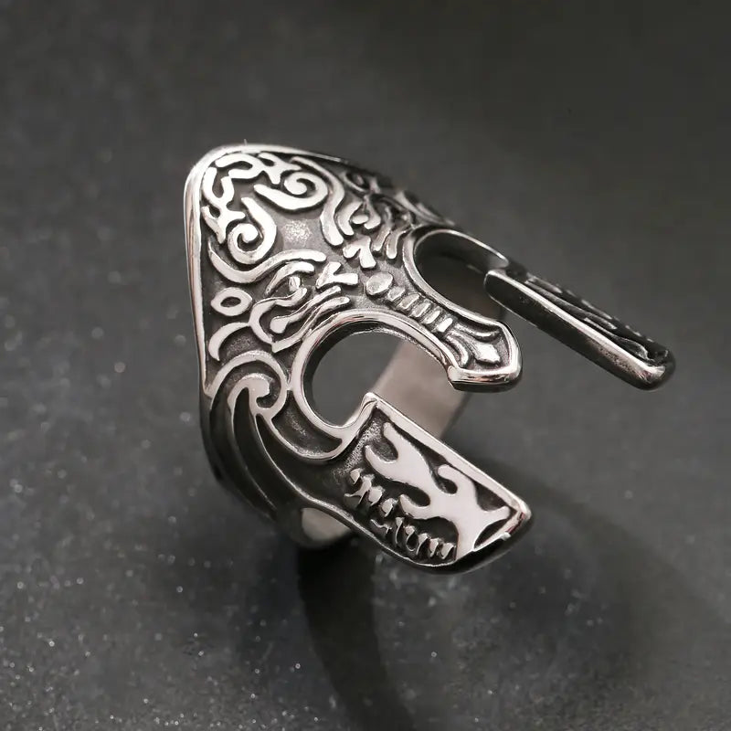 Warrior's Helm Stainless Steel Ring