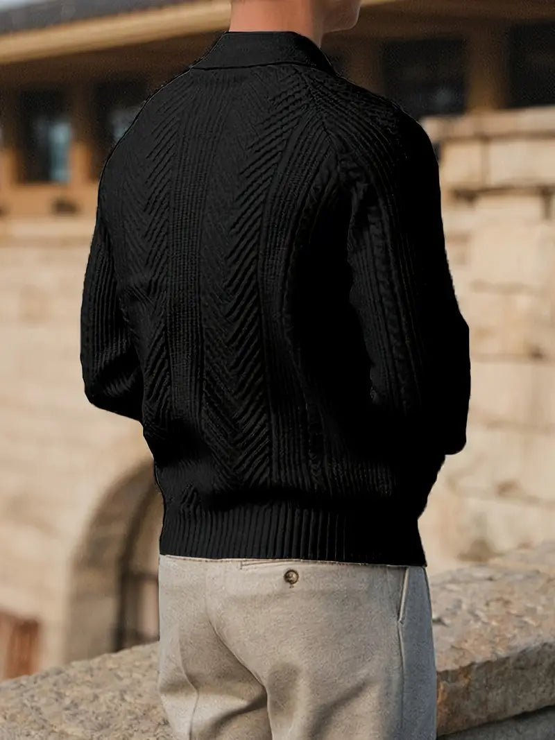 Laurent Cable Knit Polo Shirt