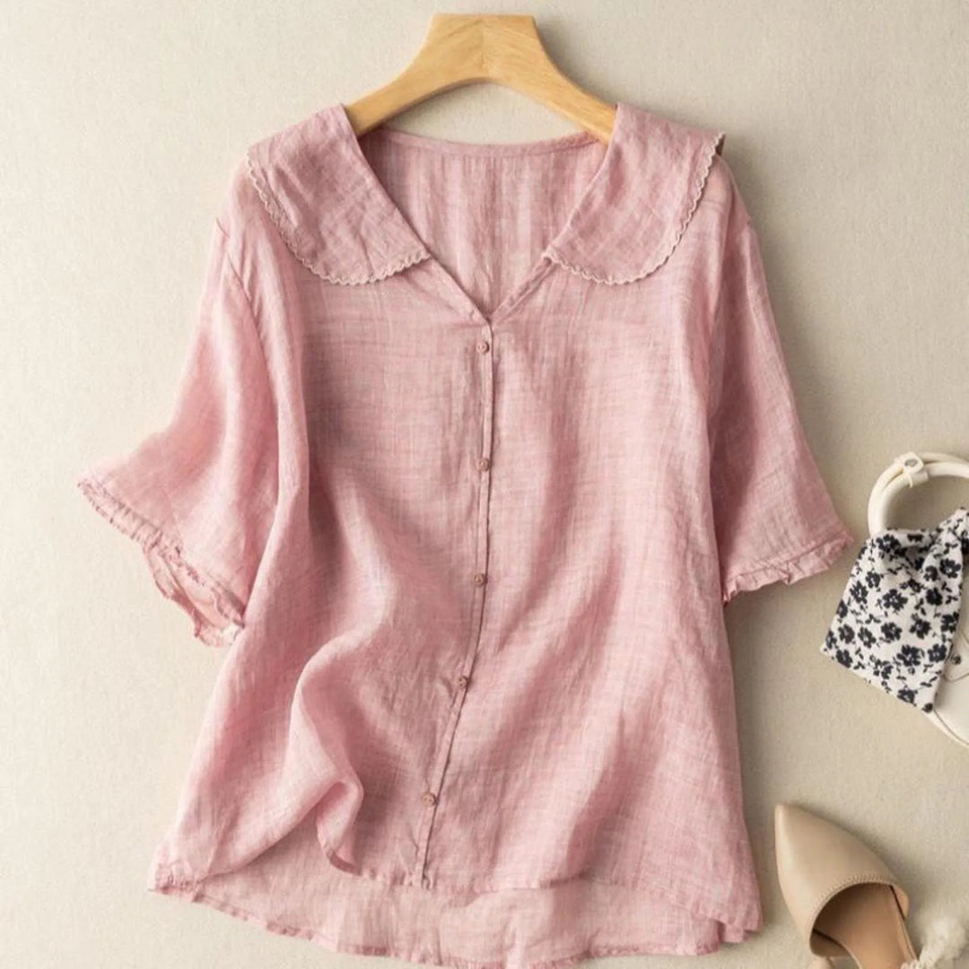 Willow Scallop Button-Up Shirt