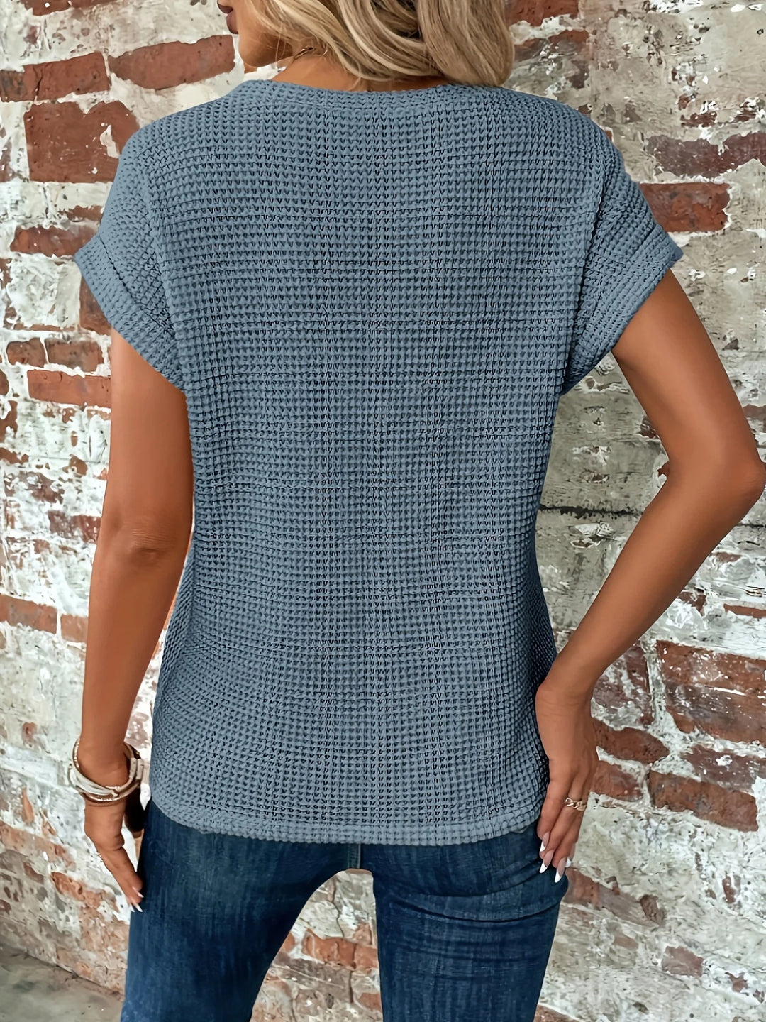 Monroe Waffle Knit Twist Tee