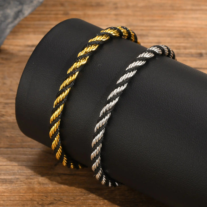 Onyx Twisted Rope Bracelet