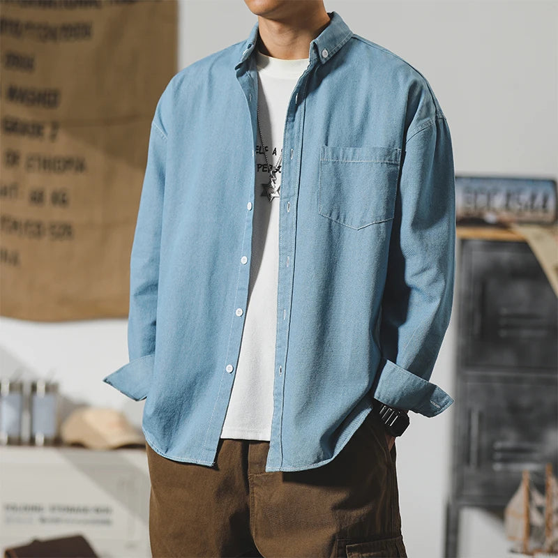 Off-Duty Denim Button-Up