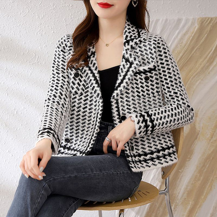 Milanese Houndstooth Tweed Blazer