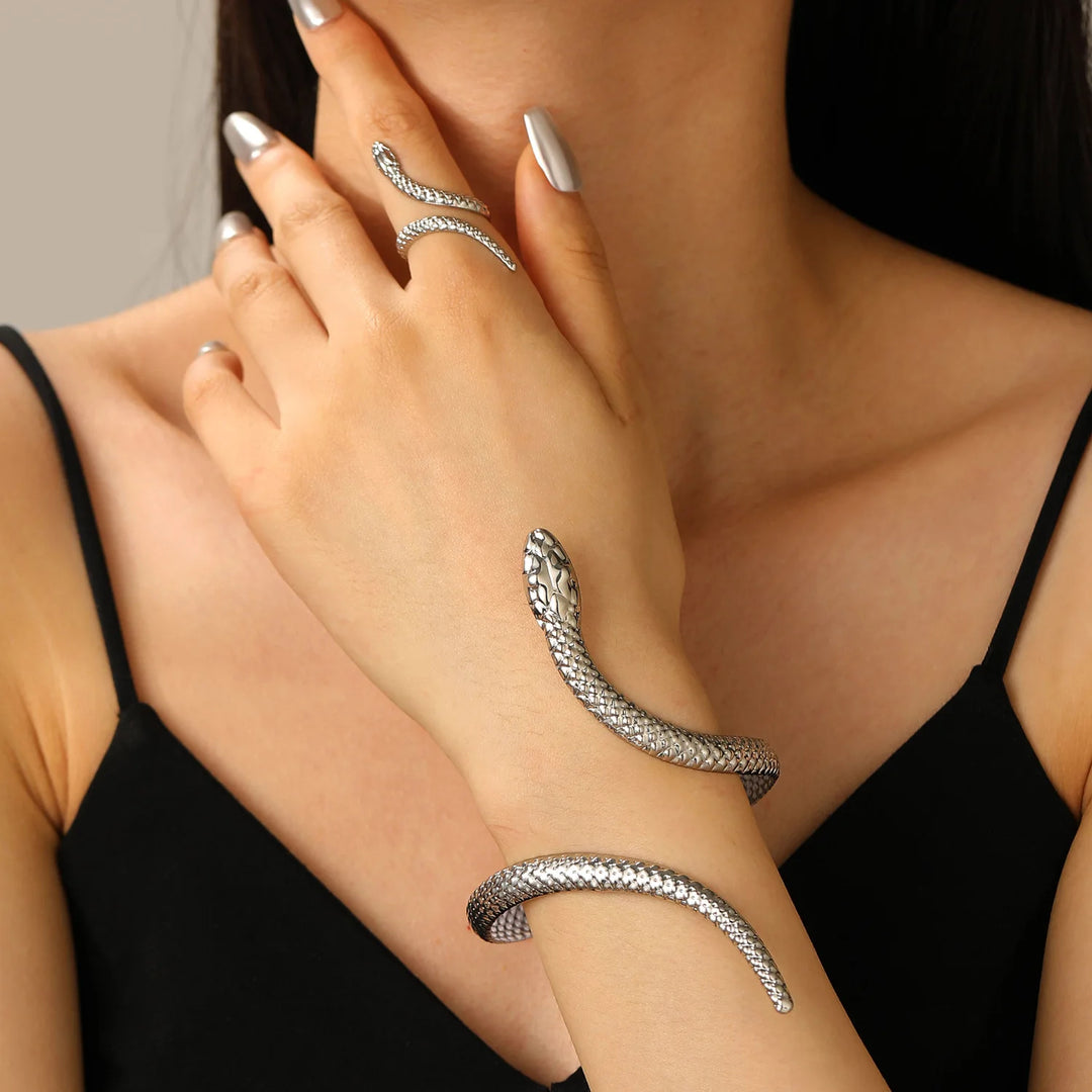 Serpent Wrap Bracelet & Ring Set