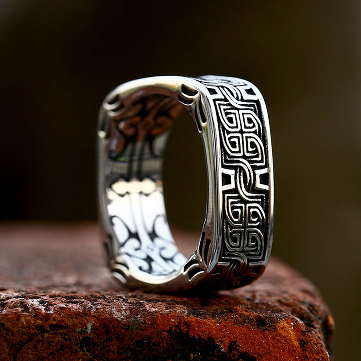 Rune Square Band Ring