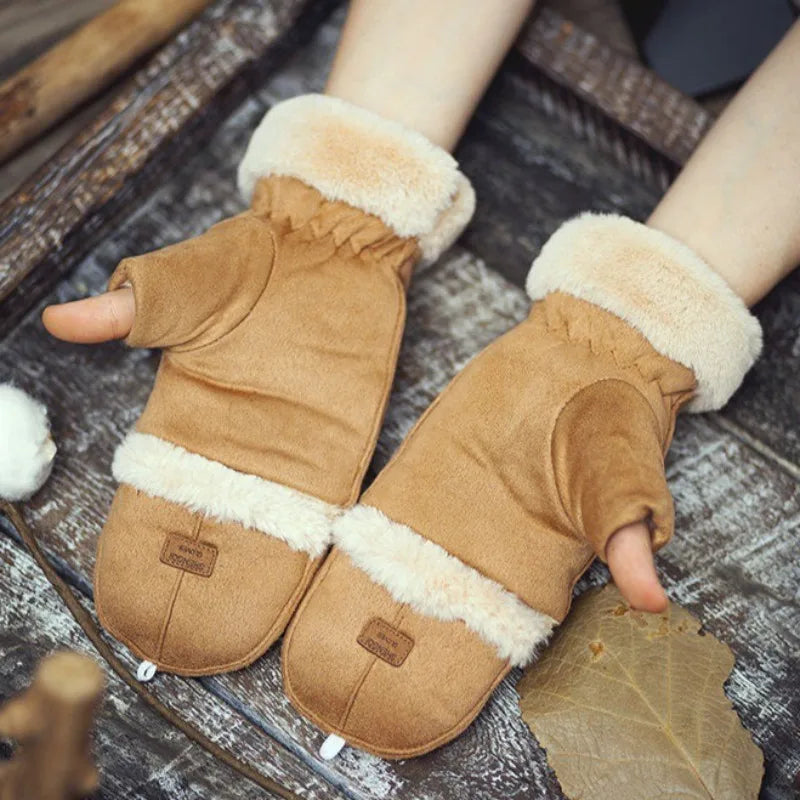 Alpine Suede Flip-Top Mittens