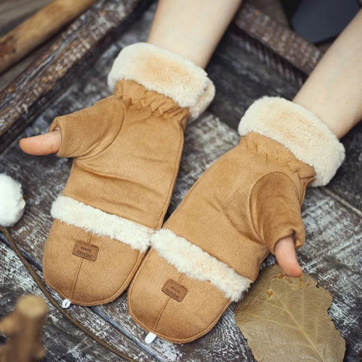 Alpine Suede Flip-Top Mittens
