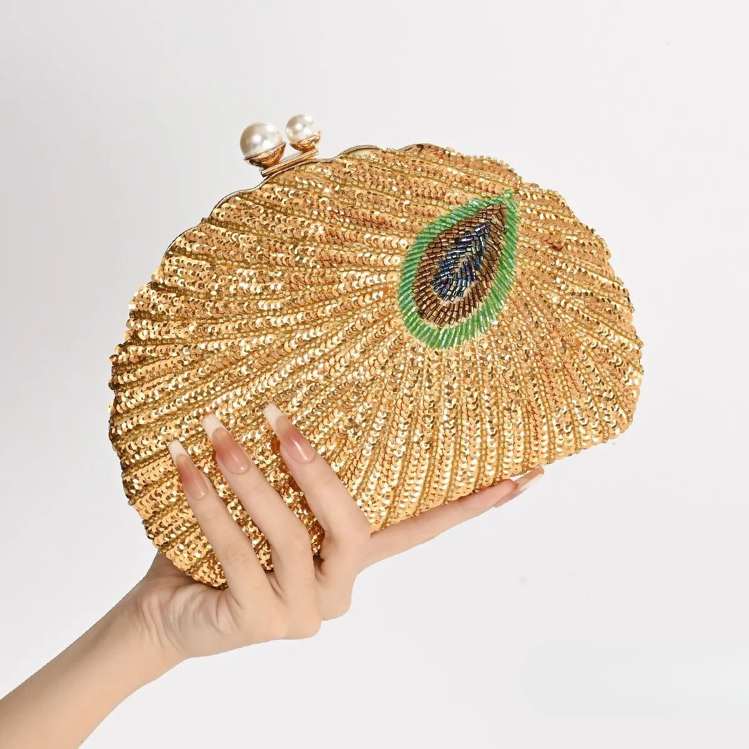 Peacock Sequin Clutch Bag