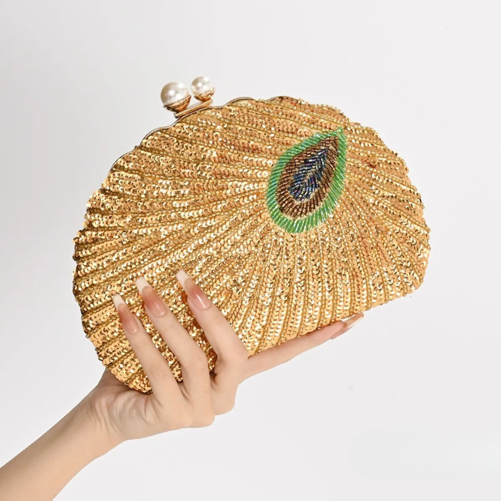 Peacock Sequin Clutch Bag