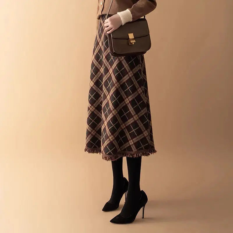 Heritage Plaid Midi Skirt