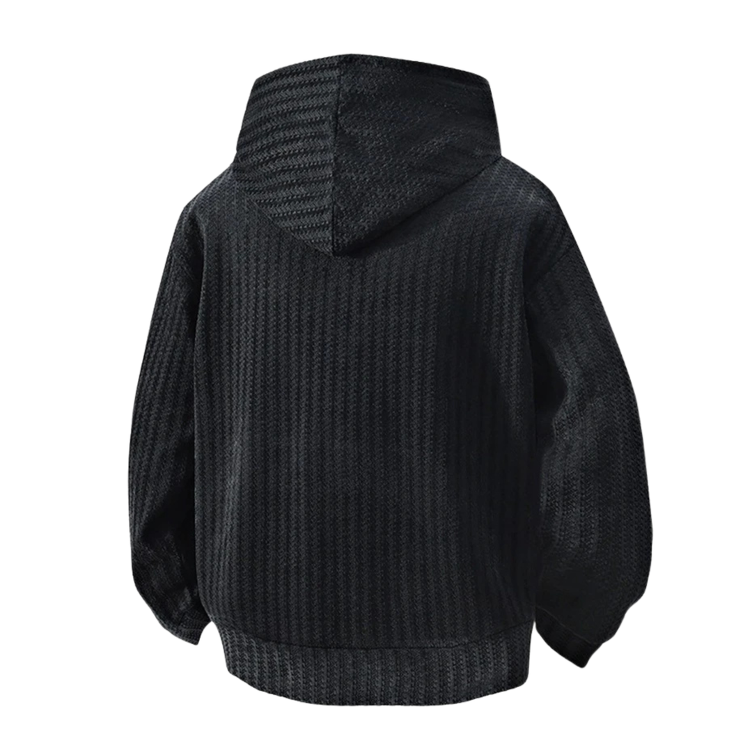 Carbon Ribbed Knit Hoodie