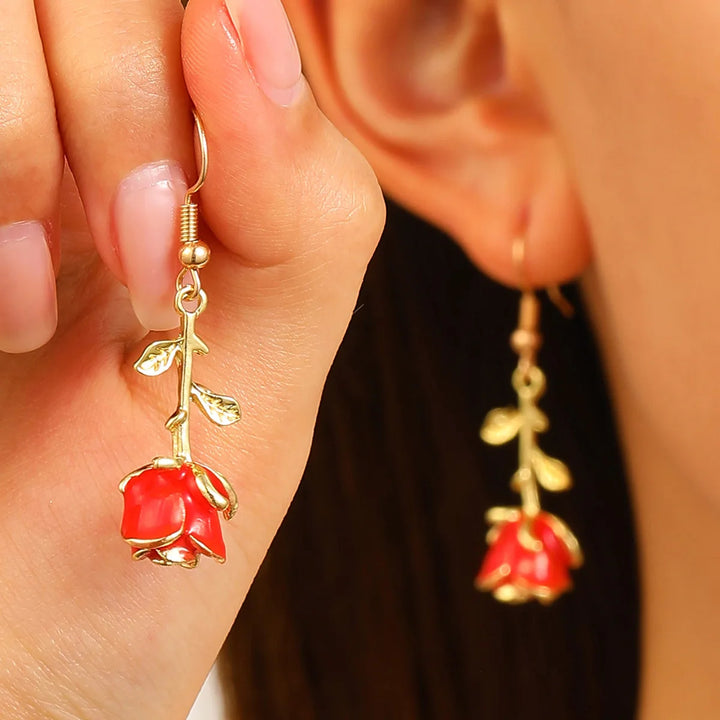 Rosette Drop Earrings