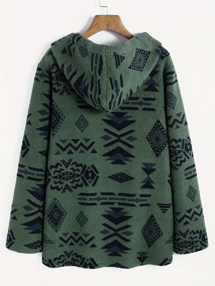 Navajo Hooded Fleece Coat