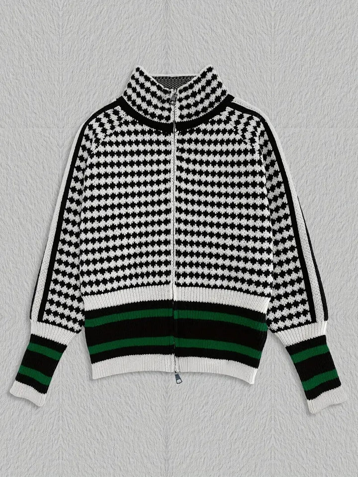 Isabella Houndstooth Zip-Up
