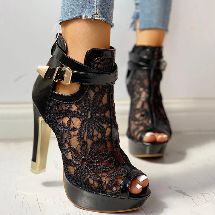 Monroe Mesh Bloom Heels