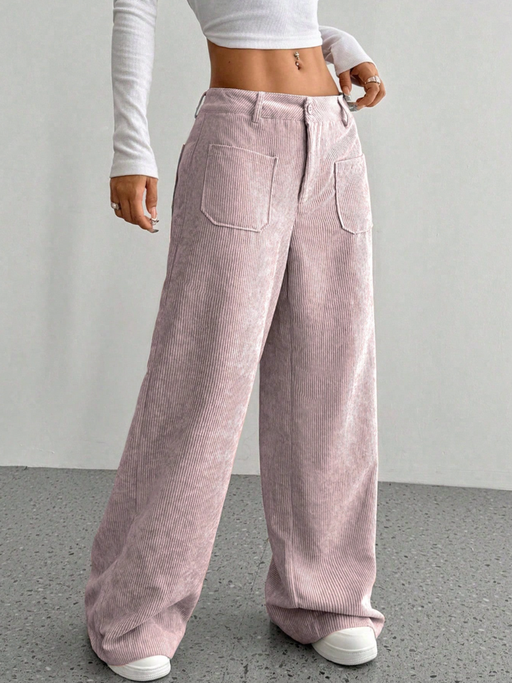 Maison Corduroy Wide-Leg Pant
