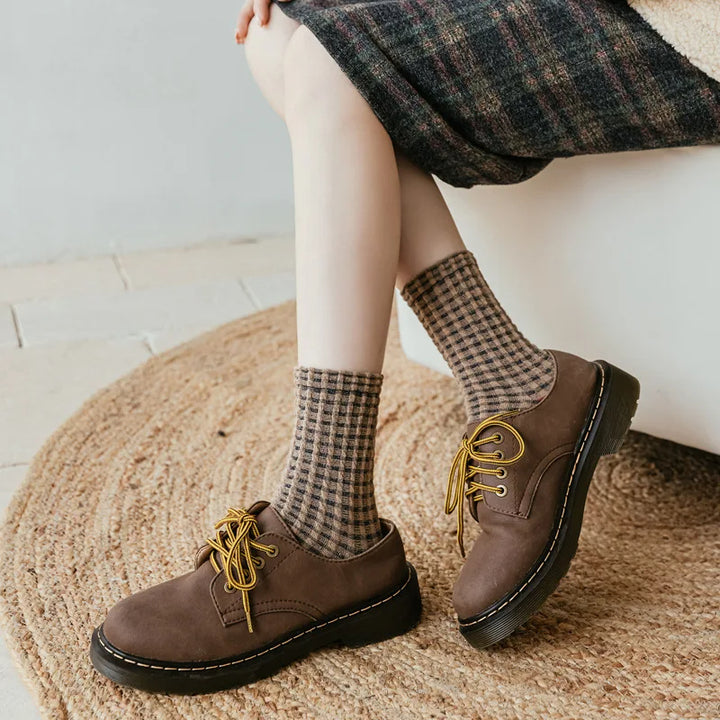 Plaid & Pecan Waffle Sock Set