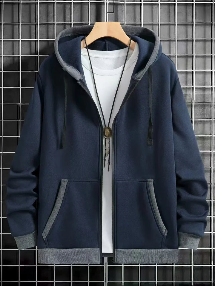 Calder Contrast Zip Hoodie