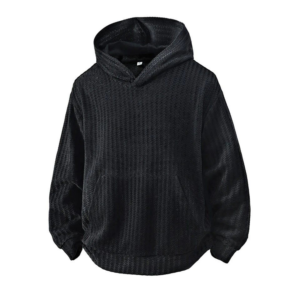 Carbon Ribbed Knit Hoodie