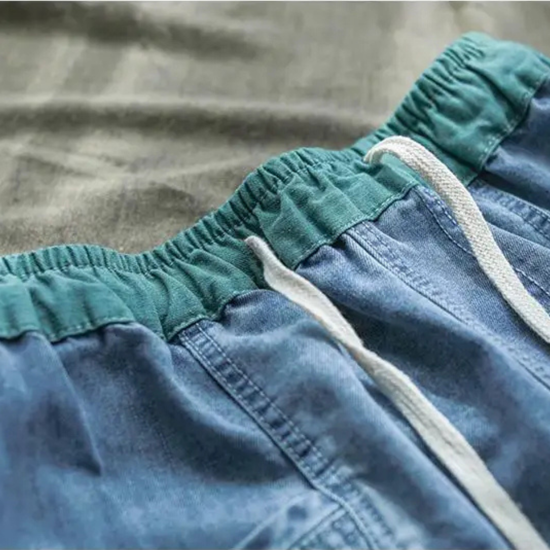 Contrast Denim Harem Pant