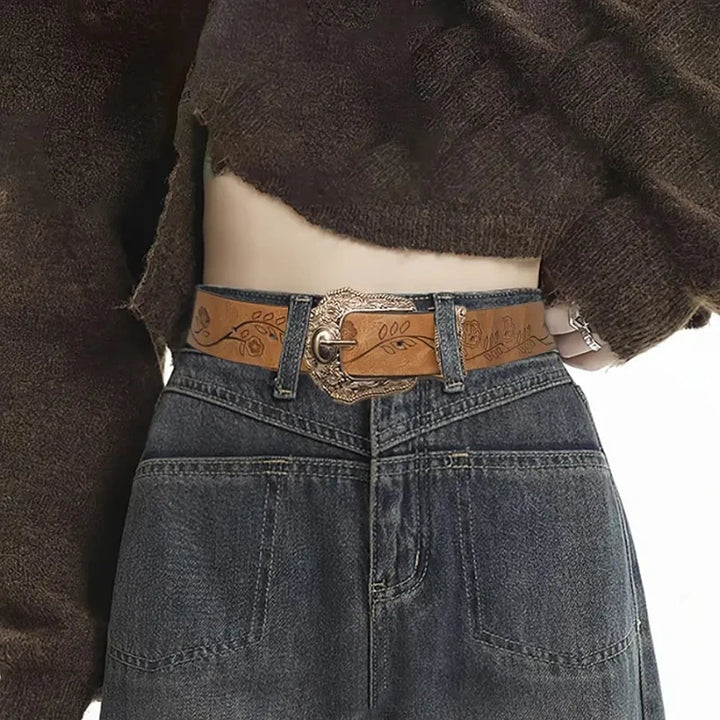 Saddle Rose Buckle Belt