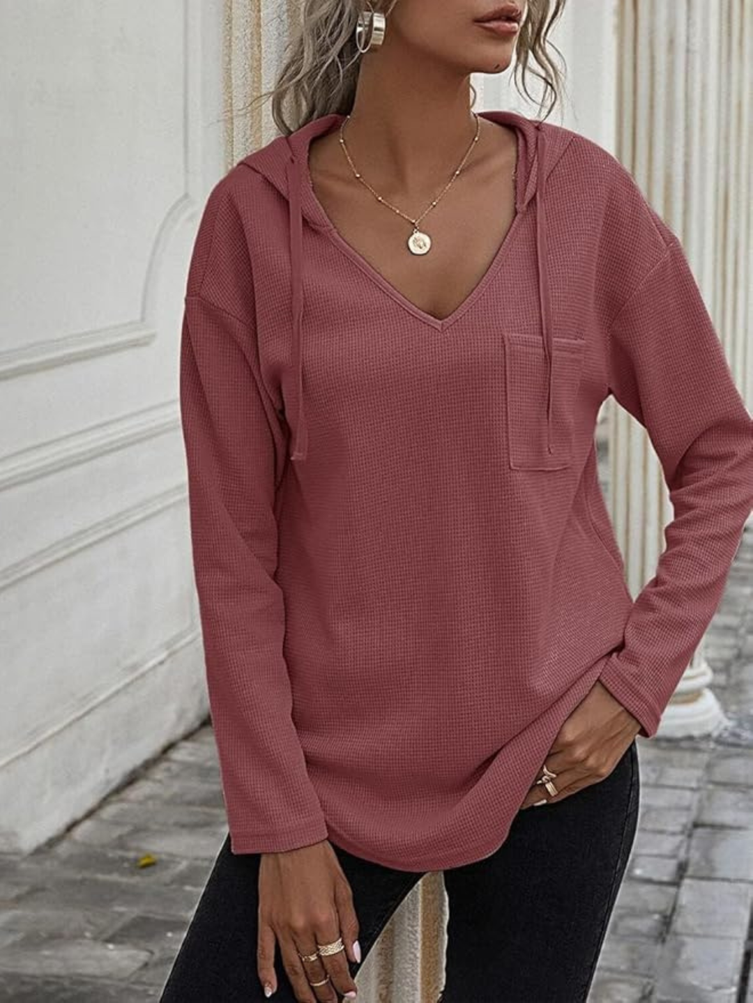 Calla Waffle Knit Hoodie