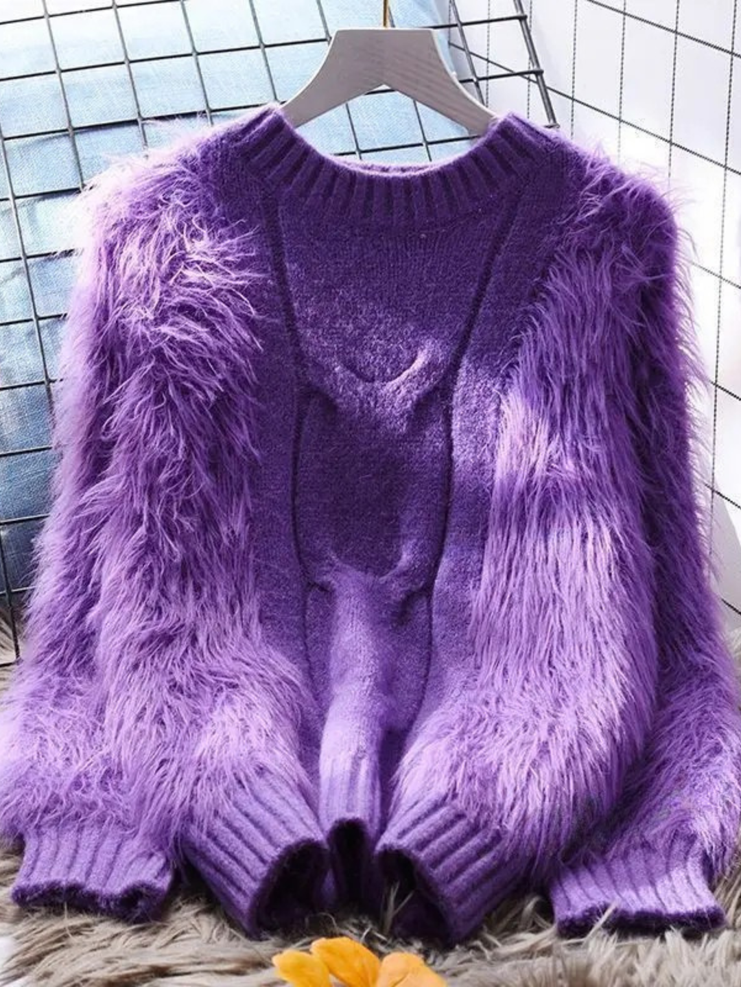 Louve Faux Fur Knit Sweater