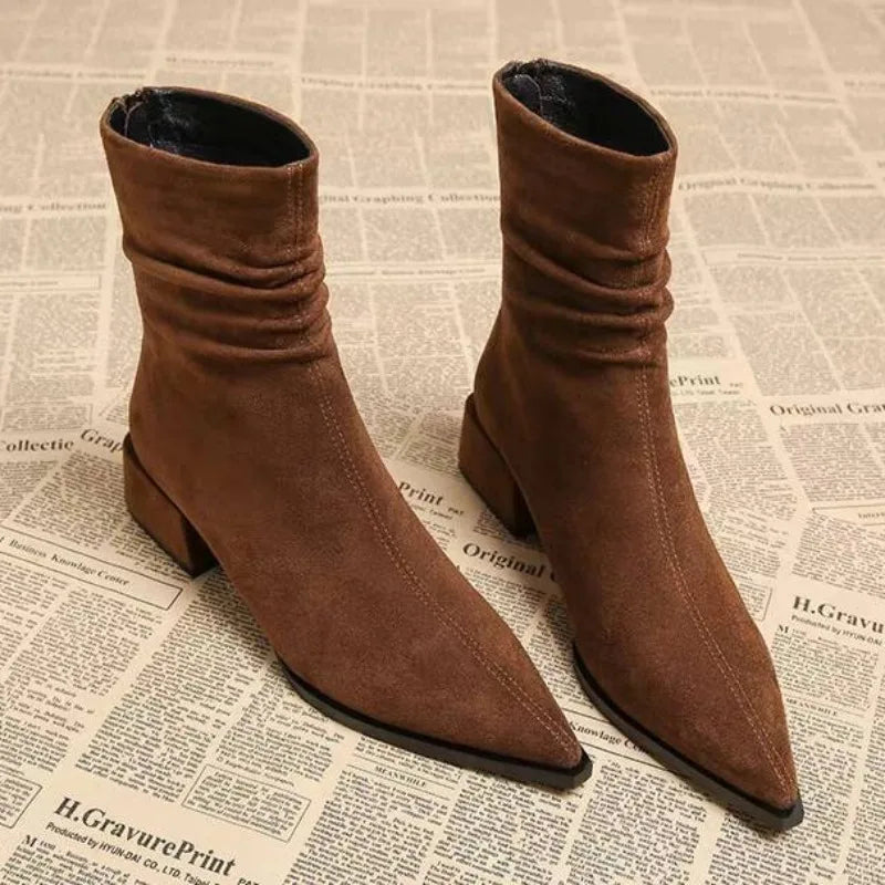 Auburn Suede Ankle Boot