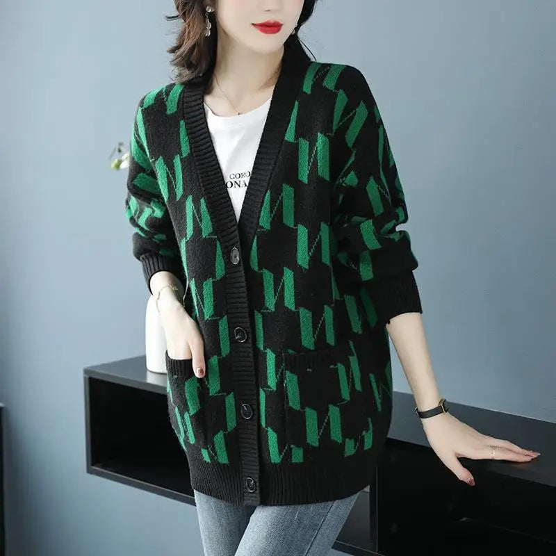 Ava Jacquard Knit Cardigan