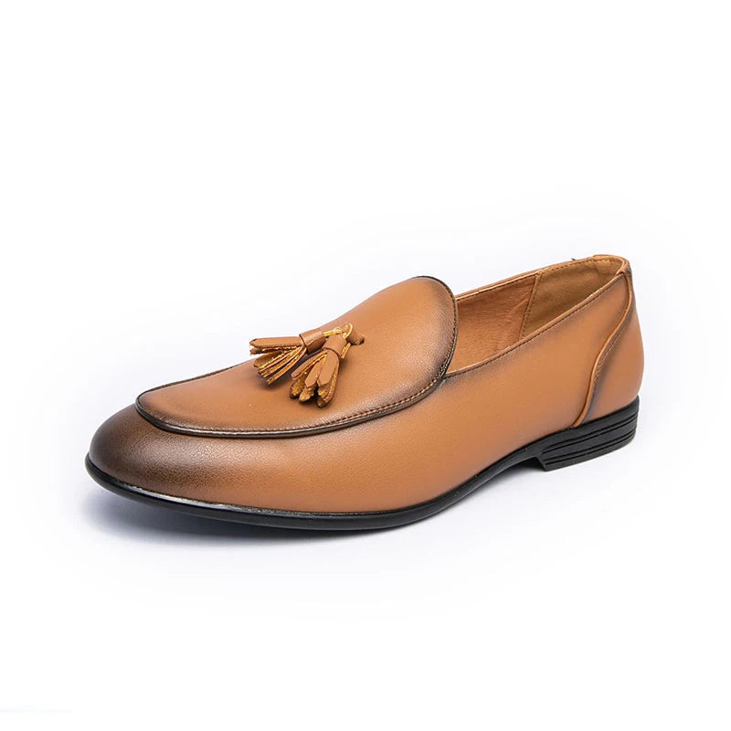 Lorenzo Burnished Tassel Loafer