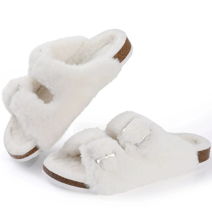 Belle Maison Faux Fur Slides