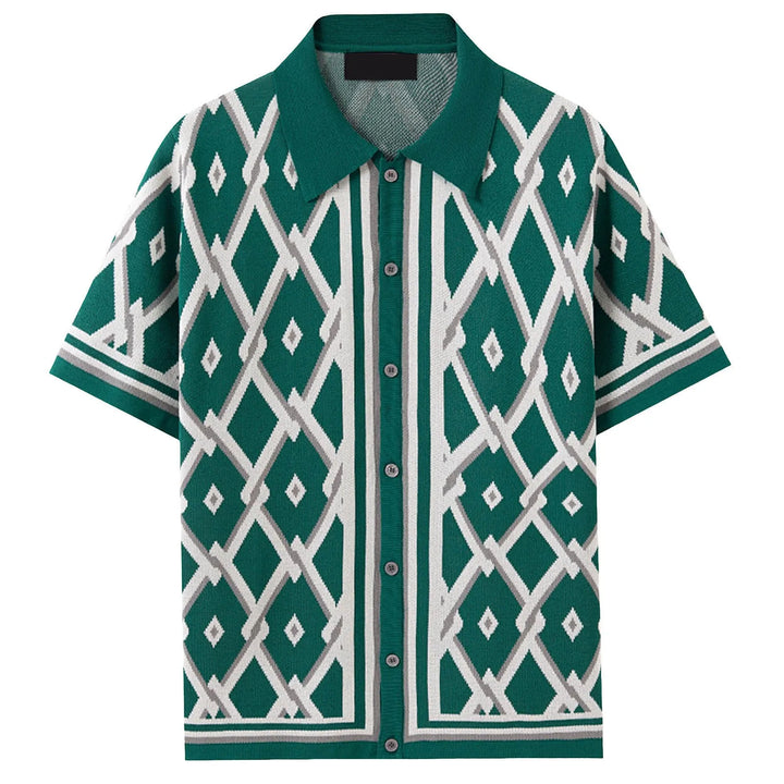 Gentry Jacquard Knit Button-Up