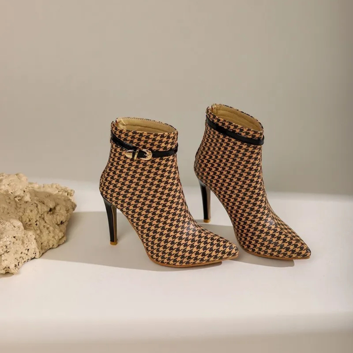 Houndstooth Stiletto Boot